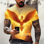 Anime Cartoon Phoenix 3D Print Meeste T-s&auml;rk Meeste ja Naiste Suvine avangardi isikup&auml;ra &Uuml;markaelus l&uuml;hikeste varrukatega vabaaja T-s&auml;rk S
