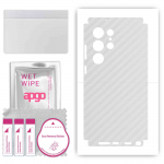 apgo Protective Skin Sticker for the back+sides compatible with Samsung Galaxy S23 Ultra, Full Wrap Film, Foil, Vinyl - Pattern Transparent Carbon