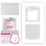 apgo Protective Skin Sticker for the back+sides compatible with Samsung W24 Flip, Full Wrap Film, Foil, Vinyl - Pattern Transparent Carbon