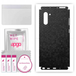 apgo Protective Skin Sticker for the back+sides compatible with Samsung Galaxy Note 10 5G, Full Wrap Film, Foil, Vinyl - Pattern Black Honeycomb