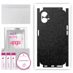 apgo Protective Skin Sticker for the back+sides compatible with Nothing Phone 1, Full Wrap Film, Foil, Vinyl - Pattern Black Honeycomb