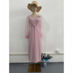 V-kaelusega v&otilde;rk-sequin elegantne varrukatega kleit S roosa