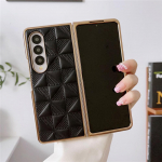 Luksuslik Nahast &Uuml;li&otilde;huke Galvaniseeritud T&auml;ieliku Kaitsega &Uuml;mbris Samsung Galaxy Z Fold 4 3 5G jaoks P&otilde;rutuskindel Telefoni&uuml;mbris Funda For Z Fold 3 5G