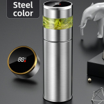 Tea Infuser termospudeli LED-temperatuuri n&auml;idik 316 roostevabast terasest termos tee vaakumiga isoleeritud veepudeli trummel 450ml