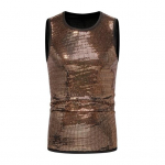 Suvine meeste vest l&auml;ikiv metallik &uuml;mmargune kaelus varrukateta Slim Fit veniv keskmise pikkusega klubietendus Laval, pulloveriga s&auml;rk S punane