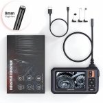 T&ouml;&ouml;stuslik endoskoopkaamera 8 mm HD1080P 4,3-tolline IPS-ekraan 1080P torude kontrollimise kaamera autoremondiks IP67 veekindel 8 LED-i 1M