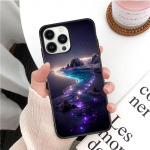 Loodusmaastik T&auml;ht Kuu Meri Liblikas Telefoni&uuml;mbris iPhone 14 13 12 11 Pro Max XS XR X Mobiiltelefoni &Uuml;mbrised Funda Cell iphone XR