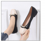 Naiste vabaajakorruse jalan&otilde;ud Mugavad balletikorrused libisemisvastased jalan&otilde;ud, kandilise varbaga lamedad jalan&otilde;ud, kerged naiste t&ouml;&ouml;jalatsid 35 must