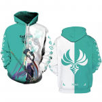 M&auml;ng Genshin Impact Xiao Anime Fashion 3D Print naiste pikkade varrukatega kapuuts Slim Girl Cosplay Oversize kapuutsiga dressipluus S