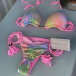 Suvised seksikad Push Up ujumisriided Naiste Brasiilia bikiinid Leopard ujumistrikoo Halter Biquini Holiday, kaks osa L