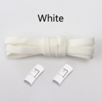 Elastsed paelad tossud v&auml;rvilised presslukuga lamedad paelad ilma sidumiseta 8mm paksud tennis paelad ilma sidumiseta kingapaelad kingatarvikud - valge