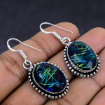 Blue Rutile Gemstone 925 Sterling Silver gift Jewelry Earring 1.62 k2N26