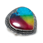 Rainbow Solar Quartz 925 Sterling Silver Jewelry Gift Ring Size 10.5 h9c07