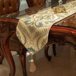 Euroopa Luksuslik Jacquard Lauajooks S&ouml;&ouml;gituba Diivanilaud TV-alus Kaunistus Tikitud lauajooksja Kaasaegne kodukaunistus 33x180cm 1pc