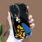 Armas koomiksimustriga kreemjas tekstuuriga korpus Lainelise servaga pehme silikoonkaanega telefoni&uuml;mbris Huawei Honor Infinix Tecno iPhone'i jaoks Huawei Mate 30 Pro valge