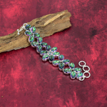 Mystic Topaz 925 tahke h&otilde;bedast k&auml;ev&otilde;ru reguleeritava ketiga, k&auml;sitsi valmistatud v&auml;&auml;riskividest ehtek&auml;ev&otilde;ru m&auml;lestusp&auml;evaks Adjustable with 8 inches valge