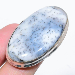 Natural Dendrite Opal Gemstone Handmade 925 Sterling Silver Ring Size 8 p9q50