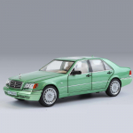 1/24 Benz W140 S320 SEL sulam klassikaline vana auto mudel survevalu metallist retros&otilde;idukid automudel Heli ja valgus kollektsioon lastele m&auml;nguasjad kingitus roheline