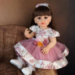 Realistlik Reborn beebinukk 55 cm Elegantne printsess vasts&uuml;ndinu nukud Pikkade juustega Bebe m&auml;nguasi Laste s&uuml;nnip&auml;ev J&otilde;ulukingitused 22 inch about 55 cm