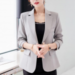 Naiste bleiser vabaaja s&uuml;gis-talv elegantne kontori bleiserid &uuml;likond must valge &uuml;hev&auml;rviline pikkade varrukatega naiste trendikas jakk &uuml;likonnad XXL hall