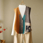 S&uuml;gistalvine naiste avar sviitervest Vintage kootud vest One Size kollane