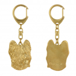 Briard, Berger de Brie - Gilded key ring with dog, handbag decoration, luxury accessory by Art-Dog brand