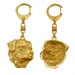Rottweiler, Rott, Rottie II - Gilded key ring with dog, handbag decoration, luxury accessory by Art-Dog brand