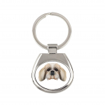 Shih Tzu, Chrysanthemum Dog - geometric keychain with a photo and the inscription Art-Dog
