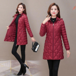 Keskpikk Parka Light jakk Ema s&uuml;gisene puuvillane mantel Naiste polsterdatud mantel Polsterdatud jakk Talve Parkas jope 6XL L