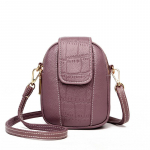 Br&auml;ndi disainiga PU-nahast Crossbody kott naistele V&auml;ike telefonikott &Otilde;lakotid Krokodillimustriga naiste kott 13x6x18cm lilla