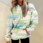 Naiste mood igap&auml;evane mitmek&uuml;lgne vabaaja V-kaelusega pikkade varrukatega tr&uuml;kitud topp XXXXL