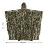 Ghillie Suit Poncho Outdoor 3D Lehed Kamuflaažiga Camo Cape Mantel s&otilde;jav&auml;e, CS, džunglijahi, paintballi, airsofti, metsloomade fotograafia, Halloweeni jaoks