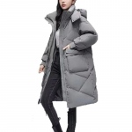 Uued talvised naiste parka kapuutsiga jakid, paksud soojad puuvillase polsterdatud puhvermantlid vabaaja pikad parkad riided lahtised &uuml;ler&otilde;ivad M hall