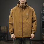 M&auml;gi Retro Trendikas Br&auml;nd Tuulekindel Laadimise Jope Meeste Vaba Kapuutsiga Funktsionaalne T&ouml;&ouml;riietus Vabaaja V&auml;lisjope Mood 4XL tumepruun v&auml;rv