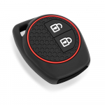 2 nupuga silikoonist auto kaugjuhtimispuldi v&otilde;tmekaane &uuml;mbris Suzuki Swift Ignis Vitara Liana Ciaz Baleno auto v&otilde;tmehoidja &uuml;mbrise kaanekorpuse dekoratsiooniga must