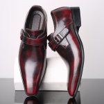 Moodsad meeste moekingad Vintage pandlaga Derby kingad Meeste nahast pidulikud kingad Pulmapeo kingad Meeste &auml;rikontori Oxfords Slip-on lamedad kingad 7 veinipunane v&auml;rv