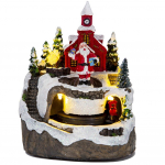 J&otilde;uluk&uuml;la maja LED-tulede ja muusikaga p&ouml;&ouml;rleva rongiga, j&otilde;ulude helendav vaigukornament, j&otilde;ulukink kodukaunistus