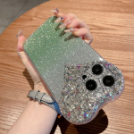 Sobib IPhone16Promax mobiiltelefoni &uuml;mbris Armastus Rhinestone 1413 Apple 15 kate Gradientne Vilkuv Roosa Uus Mudel iPhoneSE 2020 gray