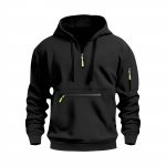 Kapuutsiga sporditreeningkost&uuml;&uuml;m Unisex jooksuriided pikkade varrukatega pullover Pusad Pusa L must