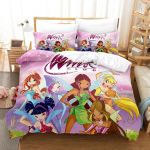 Winx Voodipesukomplekt &Uuml;heinimese Twin T&auml;iskasvanu Queen King Suuruses Voodikomplekt T&auml;iskasvanud T&uuml;druku Magamistuba Tekikoti Komplektid 3D Tr&uuml;kk Anime Kawaii EU Single 135x200cm