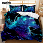 Wolfi tekikott 3D loomateemaline voodipesukomplekt Retro Cool Wild Wolf Blue Sky Double Queen Size Pehme pol&uuml;ester Qulit kate EU single(135x200cm)