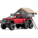 1/24 Skaala Ford F150 Raptor Diecast Veoautode Mudel, F150 Pikap Veoauto Vaatamisv&auml;&auml;rsuste Salongiga, Tagasit&otilde;mmatavad M&auml;nguasjad Valguse ja Heliga, Veoautode M&auml;nguasi Lastele 1/24-Size:21.5*13.5*13cm punane
