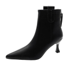 Naiste pehmest nahast poolsaapad, 2024. aasta s&uuml;gis-talv, uued &otilde;hukesed, terava kontsaga saapad, sobivad &otilde;hukesed &uuml;ksikud saapad 38 must