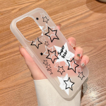 Mobiiltelefoni&uuml;mbrised iPhone 11 13 15 Pro Max 12 14 Pro Max &uuml;mbrisele iPhone 16 15 Plus 13 Pro 12 j&auml;&auml;tunud tekstuuriga maalitud koomiksililled iPhone 11 valge