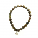 Pierres et Min&eacute;raux. Bracelet Perles Saphir de Mogok, Birmanie, Myanmar 8 mm. Qualit&eacute; 2A. Fabriqu&eacute; en France.