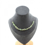 Pierres et Min&eacute;raux. Collier 20 perles Apatite verte de Madagascar. Chaine en acier Collier femmes, hommes. Taille personnalisable.