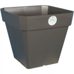 RIVIERA Pot de fleurs carr&eacute; Soleilla en plastique - 49 x 49 x H 45 cm - 65 L - Gris paillet&eacute;