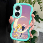 V&auml;rvitud muster Big Wave Edge pehme silikoon materjal Macaron telefoni &uuml;mbris p&otilde;rutuskindel kaitsev kummist &uuml;mbris OPPO Reno Realme jaoks OPPO A1X 5G must