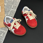 2024 S&uuml;gis Retro Nahast Tossud Lastele - Unisex Saksa Stiilis Treeningjalatsid Kooli ja Spordi jaoks Size 22, 14.5cm punane
