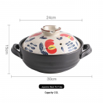 K&otilde;rge temperatuurikindel k&auml;sitsi maalitud Jaapani hautamispott - Keraamiline kastrul kaanega